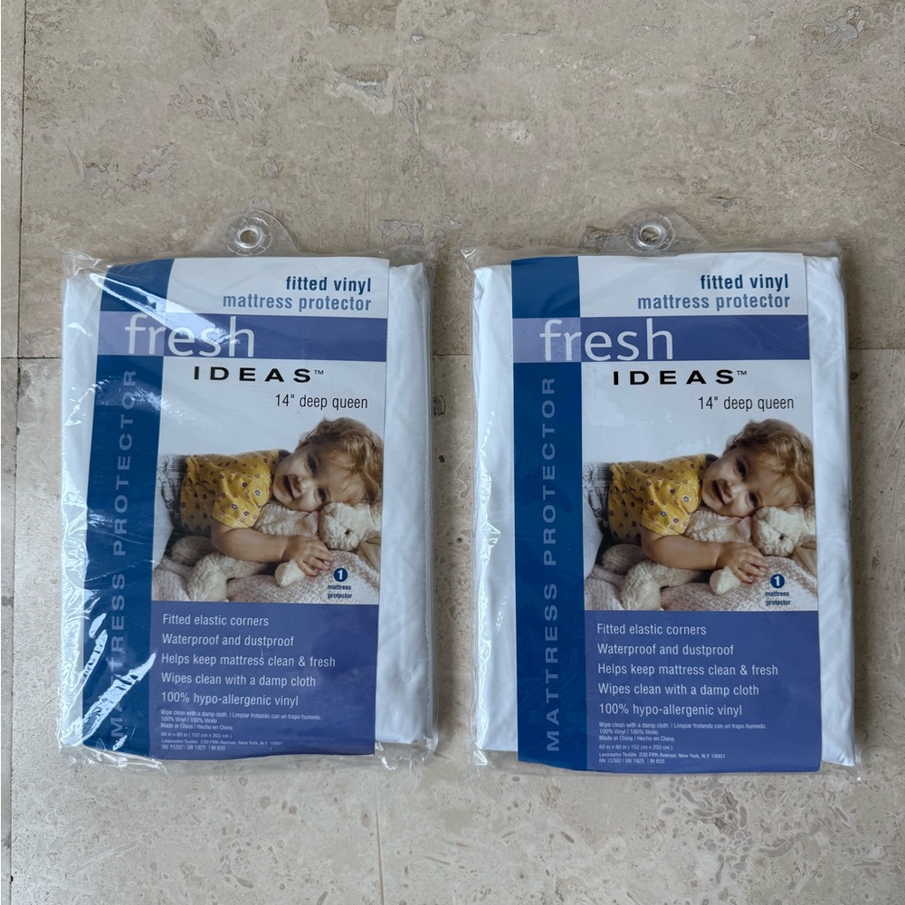 Bundle of 2 Fresh Ideas Mattress Protector 14" Deep Queen